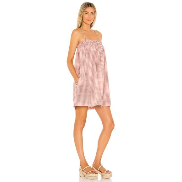 BB DAKOTA Lust For Life Pink Rose Blush Gingham Seersucker Shift Dress, Size M - Picture 2 of 13